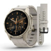 Garmin Fenix 8 AMOLED Sapphire 43 мм – Золотистый, серый кожаный ремешок