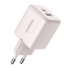 Сетевое зарядное устройство Ugreen X516 30W USB-C + USB-A GaN (65017) розовый