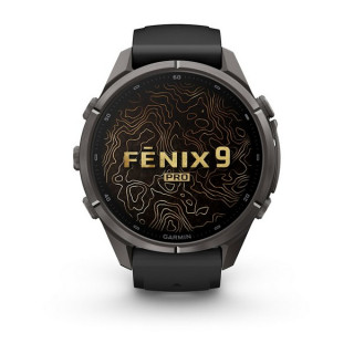 Garmin Fenix 9 Pro 43 мм inReach Carbon Gray DLC Titanium with Black/Pebble Gray Silicone Band (010-04335-10/010-04335-11)