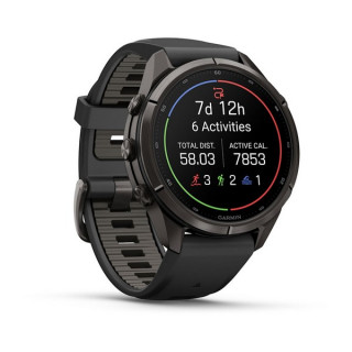 Garmin Fenix 9 Pro 43 мм inReach Carbon Gray DLC Titanium with Black/Pebble Gray Silicone Band (010-04335-10/010-04335-11)