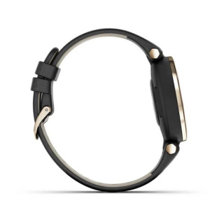 Умные ч​асы Garmin Lily кремово-золотистый безель, черный корпус и итальянский кожаный ремешок 010-02384-B1