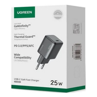 Сетевое зарядное устройство Ugreen X517 25W USB-C GaN Fast Charger EU (65736) черный