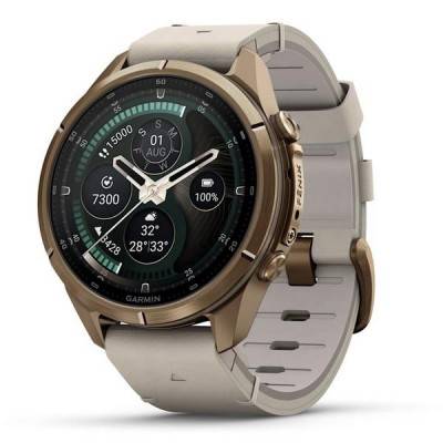 Garmin Fenix 9 Pro 43 мм inReach Autumn Gold Titanium with Bone Leather Band (010-04335-40)