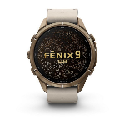 Garmin Fenix 9 Pro 43 мм inReach Autumn Gold Titanium with Bone Leather Band (010-04335-40)