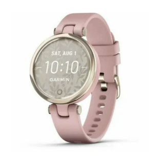 Умные ч​асы Garmin Lily кремово-золотистый безель, розовый корпус и силиконовый ремешок 010-02384-13