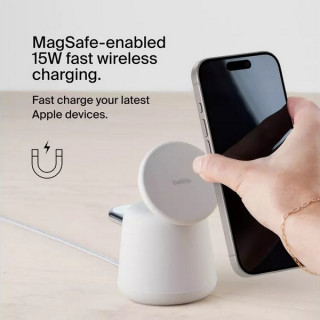 Беспроводное зарядное устройство Belkin Boost Charge Pro 2 в 1 15 Вт (WIZ020myH37/WIZ020vfH37) бежевый