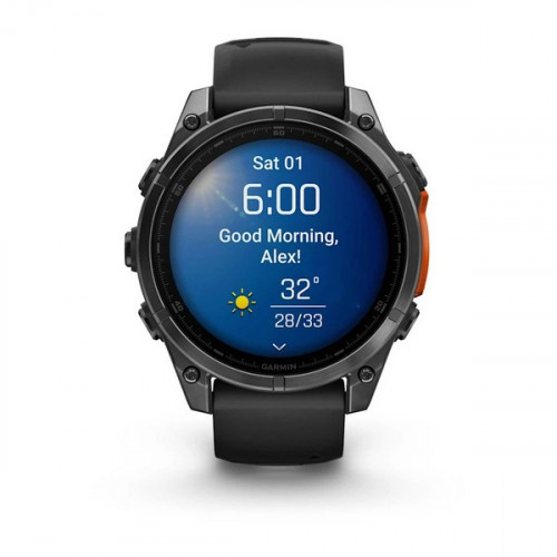 Garmin Fenix 8 Amoled 47 мм – Сланцево-серый корпус, черный ремешок