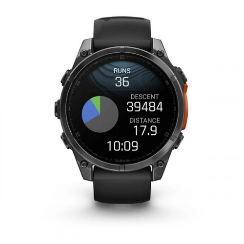 Garmin Fenix 8 Amoled 47 мм – Сланцево-серый корпус, черный ремешок