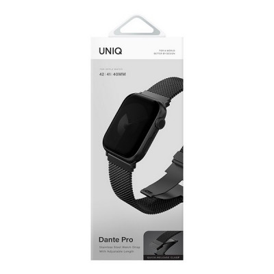 Ремешок Uniq Dante PRO Strap Mesh Steel для Apple Watch 42/41/40 mm Graphite Black (42MM-DANPGBLK)