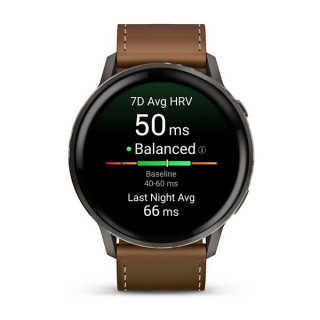 Garmin Venu 4 45 мм Slate with Black Silicone Band and Brown Leather Band (010-03014-03)
