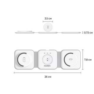 Беспроводное зарядное устройство Choetech 3 в 1 15 Вт (T588-F-CCWH) White