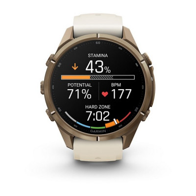 Garmin Fenix 9 Pro 43 мм inReach Autumn Gold Titanium with Cream/French Gray Silicone Band (010-04335-20)