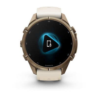 Garmin Fenix 9 Pro 43 мм inReach Autumn Gold Titanium with Cream/French Gray Silicone Band (010-04335-20)
