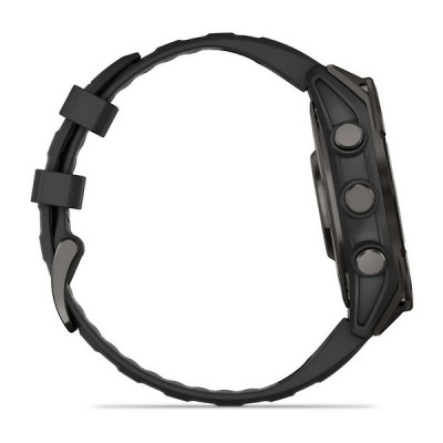 Garmin Fenix 8 Amoled Sapphire 47 мм – Титановый, угольно-черный DLC, пепельно-черный  ремешок