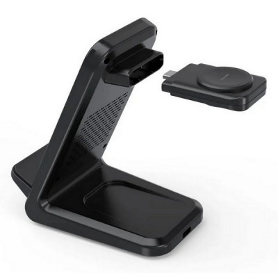 Беспроводное зарядное устройство Choetech 3 in 1 Wireless Charger (T608-F-CCBK) Black
