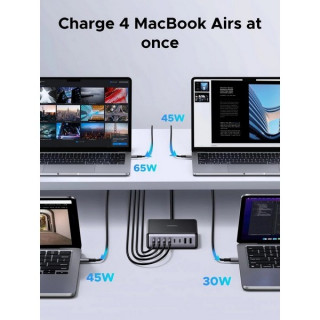 Сетевое зарядное устройство Ugreen Nexode X766 200W 8-port GaN Desktop Fast Charger (55325)
