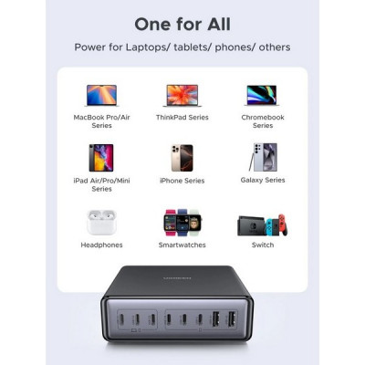 Сетевое зарядное устройство Ugreen Nexode X766 200W 8-port GaN Desktop Fast Charger (55325)