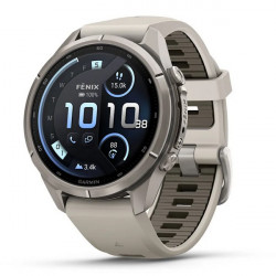 Garmin Fenix 9 Pro 43 мм inReach Titanium with Fog Gray/Dark Sandstone Silicone Band (010-04335-80)