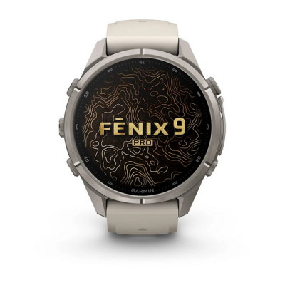 Garmin Fenix 9 Pro 43 мм inReach Titanium with Fog Gray/Dark Sandstone Silicone Band (010-04335-80)