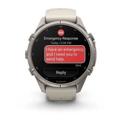 Garmin Fenix 9 Pro 43 мм inReach Titanium with Fog Gray/Dark Sandstone Silicone Band (010-04335-80)