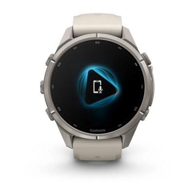 Garmin Fenix 9 Pro 43 мм inReach Titanium with Fog Gray/Dark Sandstone Silicone Band (010-04335-80)