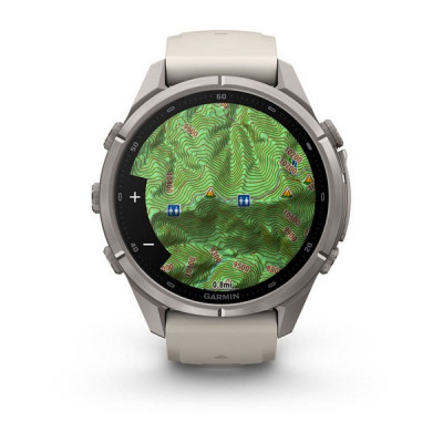 Garmin Fenix 9 Pro 43 мм inReach Titanium with Fog Gray/Dark Sandstone Silicone Band (010-04335-80)