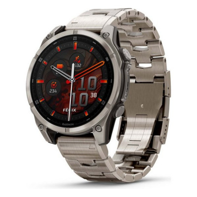 Garmin Fenix 8 Amoled Sapphire 47 мм – Titanium, светло-серый, титановый ремешок