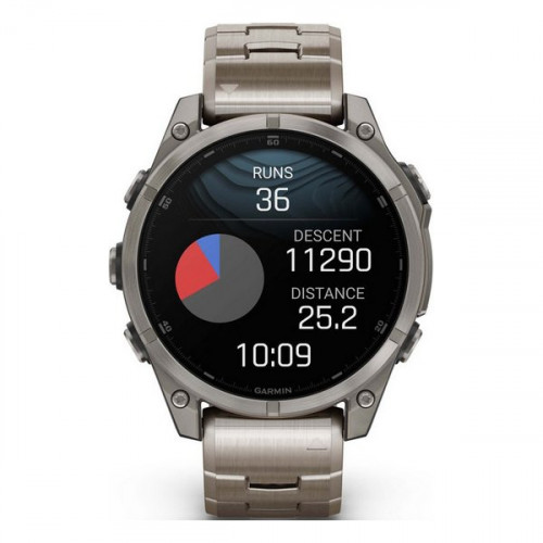 Garmin Fenix 8 Amoled Sapphire 47 мм – Titanium, светло-серый, титановый ремешок