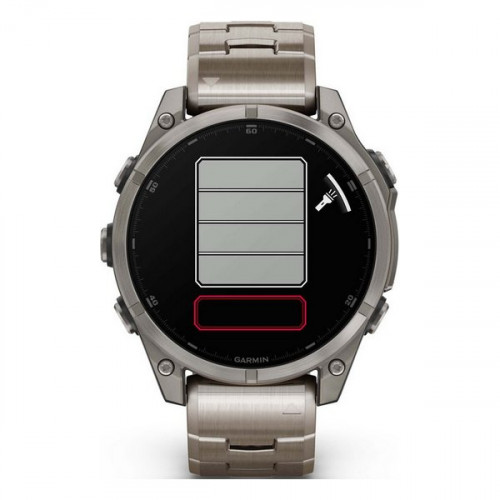 Garmin Fenix 8 Amoled Sapphire 47 мм – Titanium, светло-серый, титановый ремешок