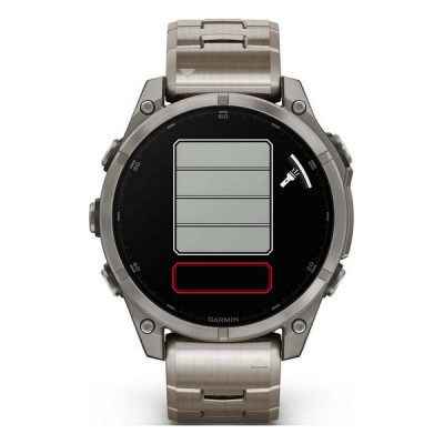 Garmin Fenix 8 Amoled Sapphire 47 мм – Titanium, светло-серый, титановый ремешок