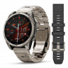 Garmin Fenix 8 Amoled Sapphire 47 мм – Titanium, светло-серый, титановый ремешок