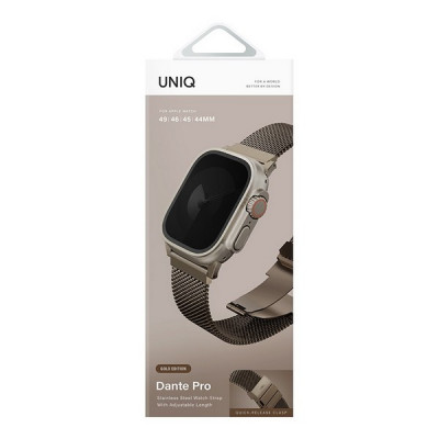 Ремешок Uniq Dante PRO Strap Mesh Steel для Apple Watch 49/46/45/44 mm Ember Gold (49MM-DANPEGLD)