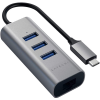 USB-концентратор Satechi USB-C с 3 портами USB 3.0 и Ethernet (RJ45) (ST-TC2N1USB31AM) серый космос