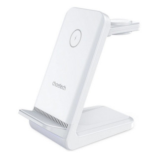 Беспроводное зарядное устройство Choetech 3 in 1 Wireless Charger (T608-F-CCWH) White