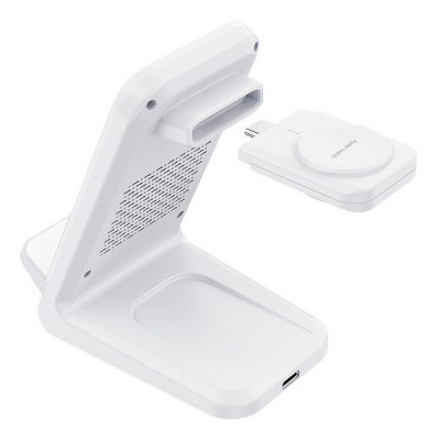 Беспроводное зарядное устройство Choetech 3 in 1 Wireless Charger (T608-F-CCWH) White