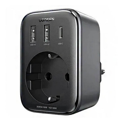 Сетевое зарядное устройство Ugreen CD314 DigiNest Outlet Extender (1 AC outlets + 30W 2A1C) (90613) черный