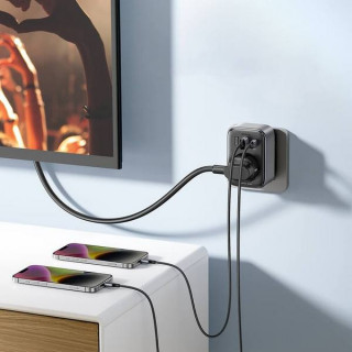 Сетевое зарядное устройство Ugreen CD314 DigiNest Outlet Extender (1 AC outlets + 30W 2A1C) (90613) черный