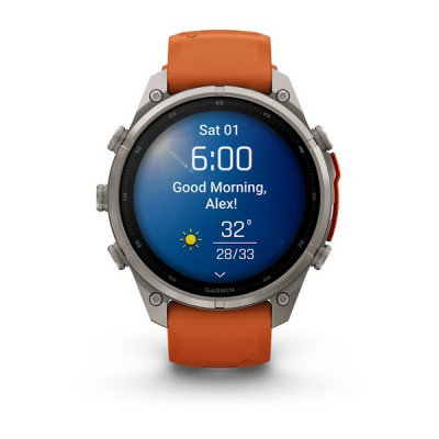 Garmin Fenix 9 Pro 47 мм Titanium with Autumn Orange/Spark Orange Silicone Band (010-04336-05)