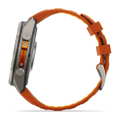 Garmin Fenix 9 Pro 47 мм Titanium with Autumn Orange/Spark Orange Silicone Band (010-04336-05)