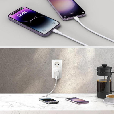 Сетевое зарядное устройство Belkin BoostCharge Pro Dual Usb-C with PPS 60W White (WCB010vfWH)