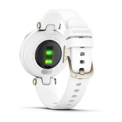 Умные ч​асы Garmin Lily кремово-золотистый безель, белый корпус и силиконовый ремешок 010-02384-10