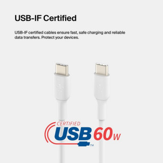 Кабель Belkin BoostCharge USB-C - USB-C 1м (CAB003BT1MWH) White