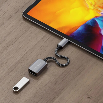 Переходник Satechi USB Type-C - USB 3.0 0.1 м (ST-UCATCM) серый космос