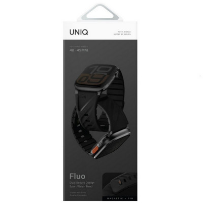 Ремешок Uniq Fluo для Apple Watch 40-49 мм (49-40MM-FLUOMBLK) Midnight Black