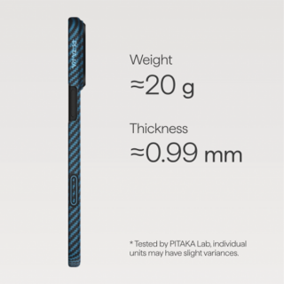 Чехол Pitaka Ultra-Slim Case для iPhone 17 Pro (KI1706BP) синий