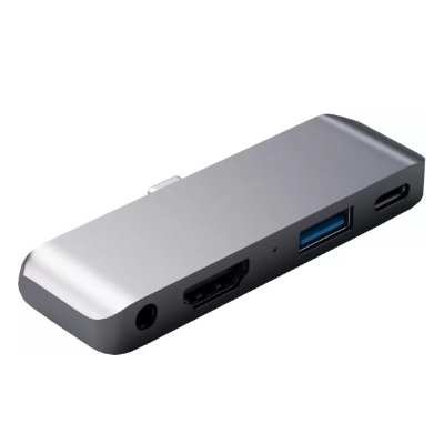 USB-концентратор Satechi Aluminum Type-C Mobile Pro Hub, 2 разъема, Space Gray (ST-TCMPHM)