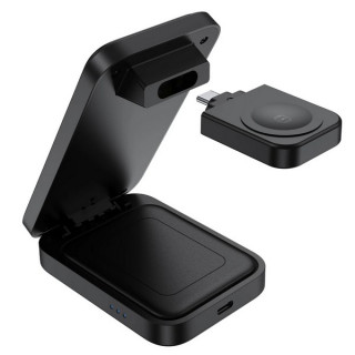Беспроводное зарядное устройство Choetech 3 in 1 Magnetic Charging Stand (T611-F) Black