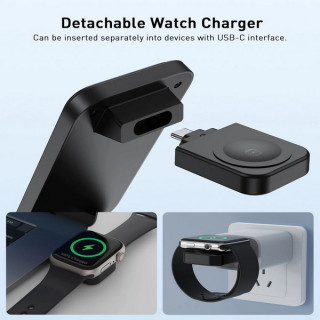 Беспроводное зарядное устройство Choetech 3 in 1 Magnetic Charging Stand (T611-F) Black