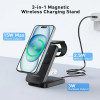 Беспроводное зарядное устройство Choetech 3 in 1 Magnetic Charging Stand (T611-F) Black