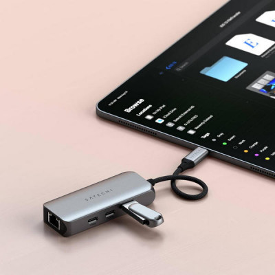 USB-хаб Satechi 4-in-1 USB-C Hub With 2.5 Gigabit Ethernet (ST-H3C25EM) Space Gray